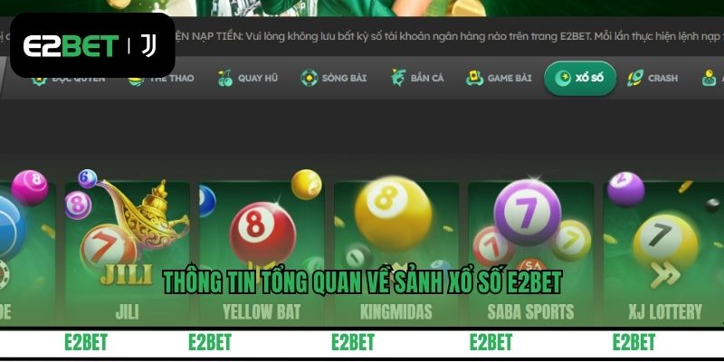 Thông tin tổng quan về sảnh xổ số E2BET